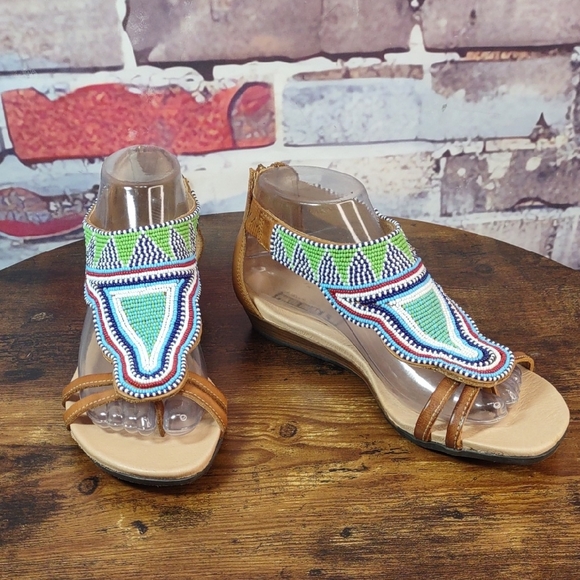 Pikolinos Shoes - Pikolinos MASSAI Beaded Leather Sandals